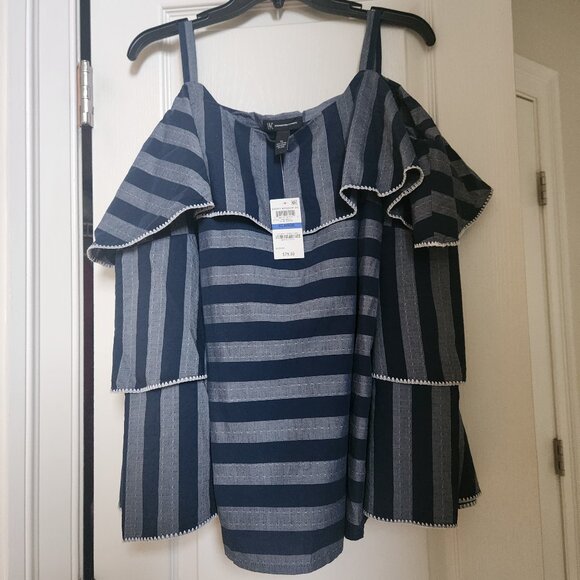I.N.C. International Concepts Women's Cold-Shoulder Draped Blouse - Picture 1 of 5